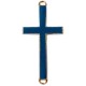 Metal connector charm Cross 46x23mm Gold - dark blue